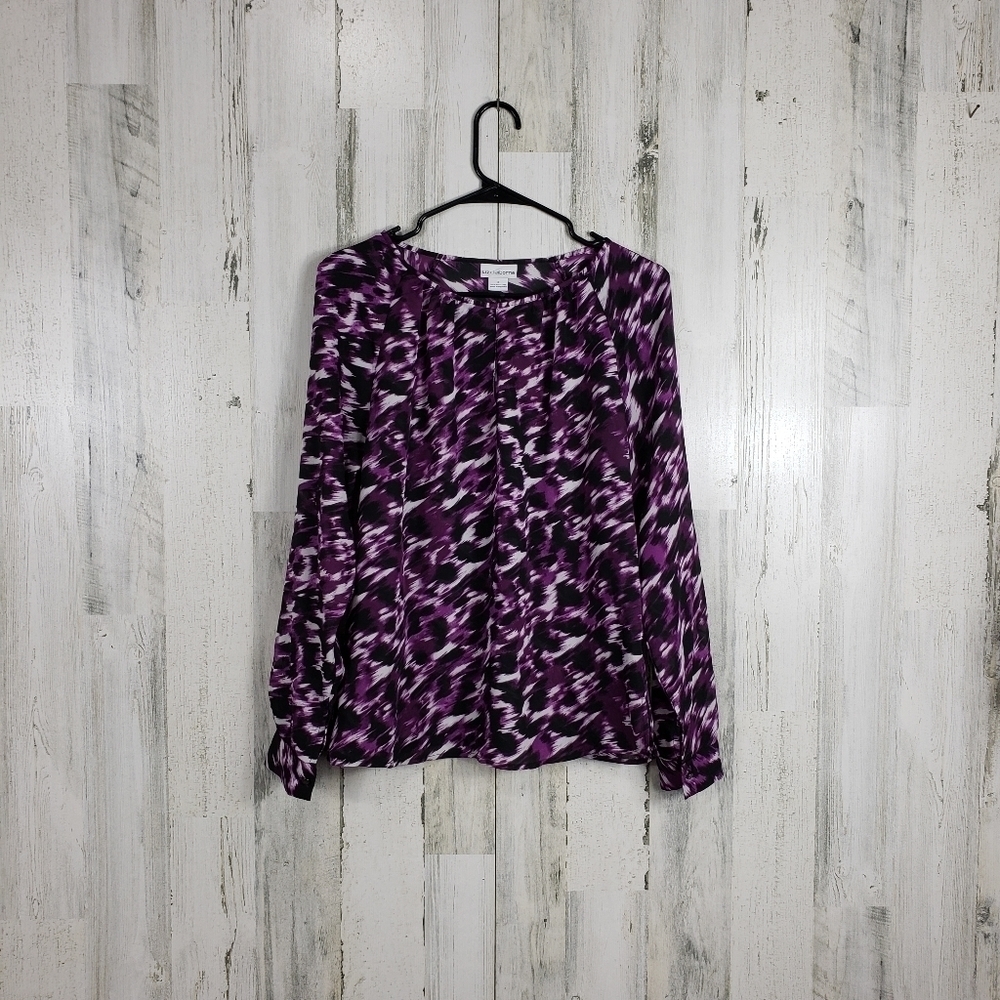 Liz Claiborne pretty purple sheer top size small